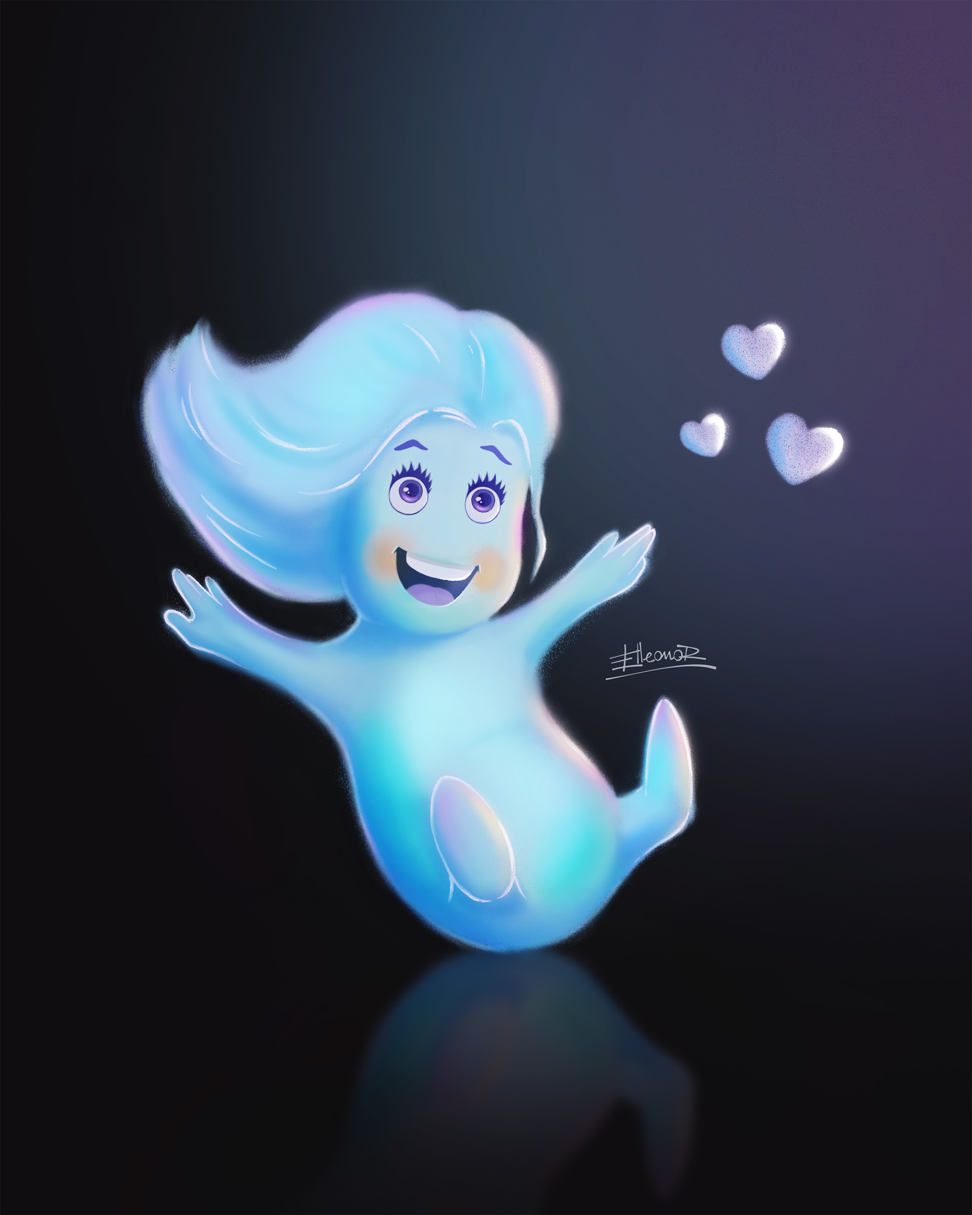Soulsona, illustration of me as a soul based on the Pixar movie Soul