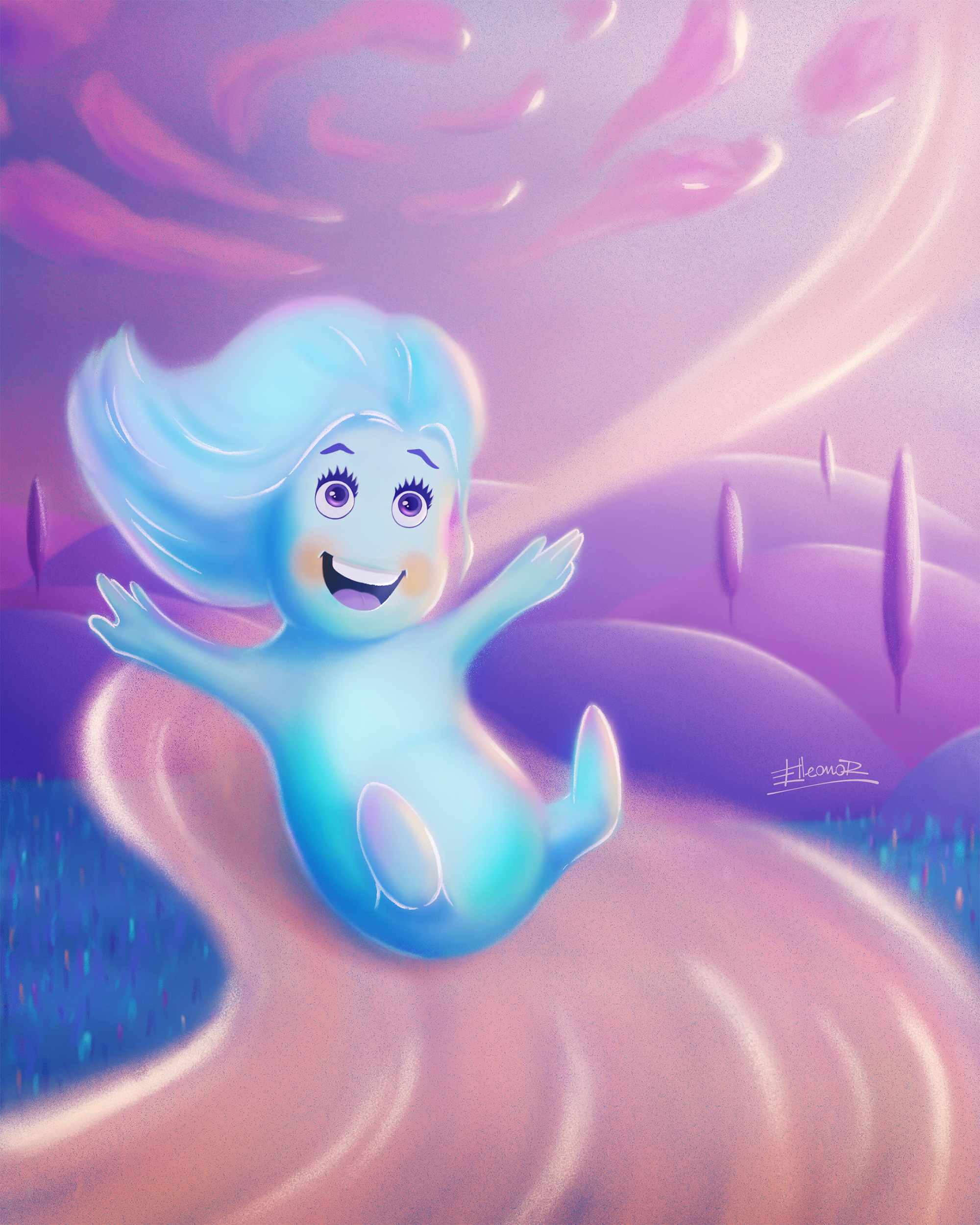 Soulsona, illustration of me as a soul based on the Pixar movie Soul
